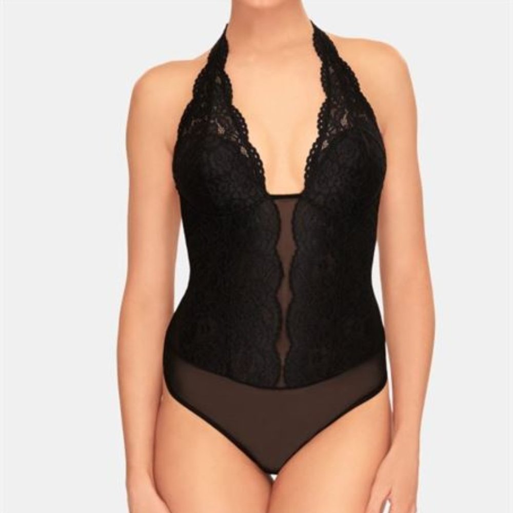 LARGE, Women's Ciao Bella Lace Halter Bodysuit